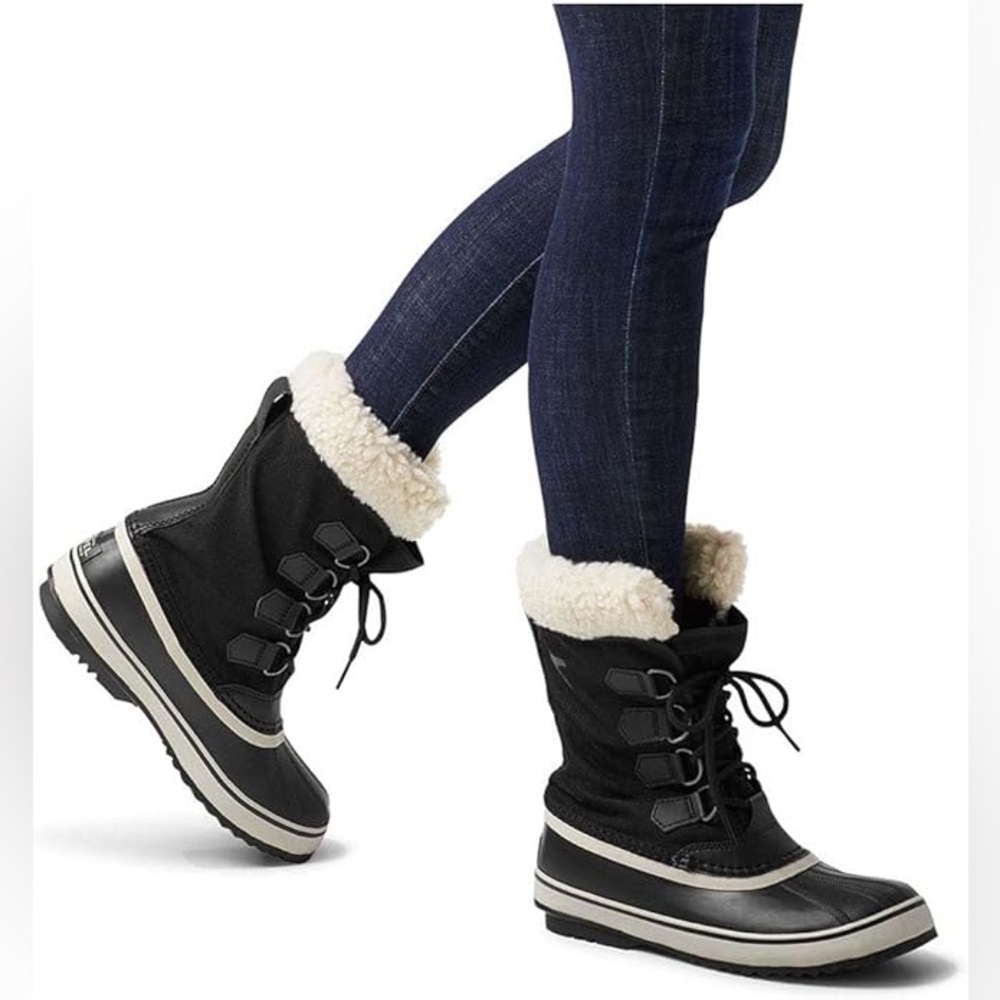 🔸🖤 Sorel Winter Carnival Waterproof Snow Winter Boots Black 7 EUC Gorpcore
